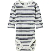 Name it Body I/e - Ull - Rib - Noos - NbmWang - Folkstone Grå/Sv - - 68 - Langermet Body