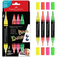Faber-Castell Tusjer - Rist og mal Akryl - 4 stk. - Neon - - OneSize - Tusj