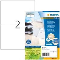 Herma 10737, Hvit, Selvklebende skriveretikett, Utstanset etikett, Papir, Laser/Blekkskriver, Avtagbar