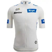 Santini Tour De France White 2025 Kort Ermet Trøye