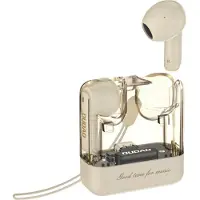 Dudao True Wireless Bluetooth-hodesett med lader og LED-logo - Beige
