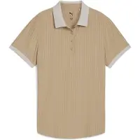 Puma MATTR Jacquard Stripe Golf Polo Women, Clothing, Ice Coffee, M