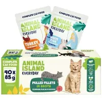 Animal Island Daglig Kalkun Og Hvit Fisk I Buljong Våtfôr Til Katt 40x85g