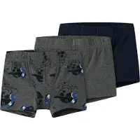 Name it Boxershorts - Noos - NmmTights - 3-pack - Mørkegrå Meler - - 3 år (98) - Boxershorts