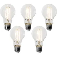 LUEDD Sett med 5 E27 dimbare LED-pærer A60 6W 700 lm 2200K