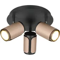 TRIO Downlight Gillan, kaffe, 3 lyskilder, rund, metall, GU10