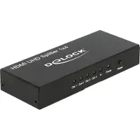 DeLOCK HDMI UHD Splitter 1 x HDMI in > 4 x HDMI out 4K - Video/lyd-splitter - 4 x HDMI - stasjonær