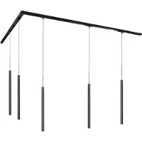 QAZQA Moderne skinnesystem med 5 pendellamper svart 1-fase - Iconic Frini
