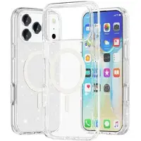 Mtp Products iPhone 17 Pro Max Stylish Glitter Series Hybrid-deksel - MagSafe-kompatibel - Hvit