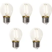 LUEDD Sett med 5 E27 dimbare LED-pærer P45 klart glass 3W 250 lm 2200K