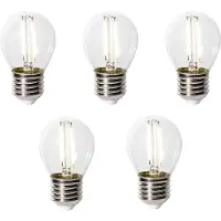 LUEDD Sett med 5 E27 dimbare LED-pærer P45 klart glass 3W 250 lm 3000K