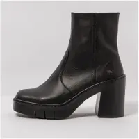 Art for woman. 119741101003_001 1974 Nappa leather ankle boots black -Height heel 9cm (42), 8 to 10 cm, Zip, Casual