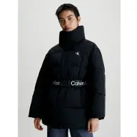 Calvin Klein Jeans for woman. J20J221903 Loose Fitted Down Coat With Belt black (M), Casual, Recycled nylon