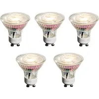 LUEDD Sett med 5 dimbare GU10 50mm LED-pærer klare 4,9W 450 lm 2700K