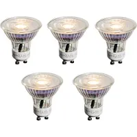 LUEDD Sett med 5 GU10 50mm LED-pærer klare 3,5W 330 lm 3000K