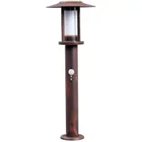LINDBY LED-sokkellampe Pavlos, 55 cm, rustfarget, sensor
