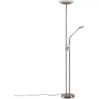 LINDBY LED-gulvlampe Jonne, rund, med lesearm, dimbar, 180 cm