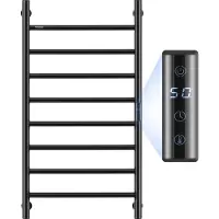 Vevor håndkletørker med 8 stenger, veggmontert håndkletørker for bad, IPX5 vanntett håndkletørker med timer og LED-skjerm, 5 trinn justerbar temperatur, svart