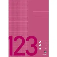 Bantex Skolehæfte A4 kvadreret 5x9 mm bordeaux - (10 stk.)