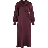 Vila Enna Ravenna Wrap Lang Kjole Med Lange Ermer