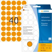 Herma - Papir - matt - permanet adhesiv - luminøs oransje - 19 mm rund 960 etikett(er) (24 ark x 40) merkelapper