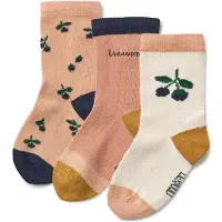 Liewood Sokker - 3-pack - Silas - Berry/Pale Toscana - - 22/24 - Sokker