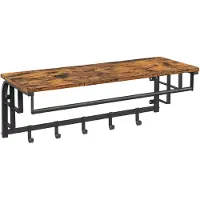 Vasagle Skoskap med foldedører og åpent rom 60 x 24 x 102 cm - Rustikk brun