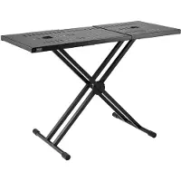 Vevor DJ-bordstativ, (32"-43") x 18" bærbart DJ-laptop- og kontrollerstativ, lett DJ-bord DJ-boks justerbar høyde DJ-stativ, sammenleggbart Double-X keyboardstativ og bordplate, lydmikserstativ