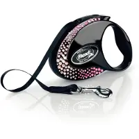 Flexi Glam Composition hundebånd, svart - Størrelse S: opptil 12 kg (3 m)