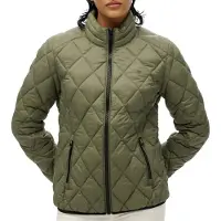 Superdry for woman. W5011919A Diamond Quilt Fuji Lite jacket green (M), Casual, Nylon