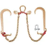 Vevor V hodelagskjede, 5/16 tommer x 2 fot hodelagslepekjede, klasse 80 V-hodelagstransportkjede, 9260 pund bruddstyrke med TJ-kroker og krabbekroker, kraftig pærekobling og kjedeforkortere