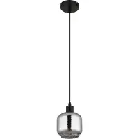 Globo Hengelampe Xia, Ø 14 cm, røykgrå, glass