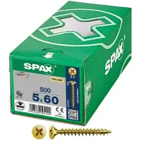 Spax Yellox Z2 5x60 Mm Forsenket Skrue Med Krysspor 500 Enheter