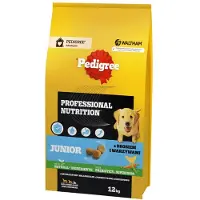 Pedigree Profesjonelt Ernæringsfôr Junior Med Fjærfe Og Grønnsaker Mellomstore Og Store Raser Hundemat 12kg