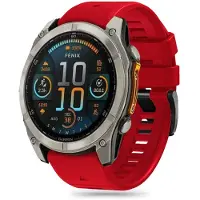 Tech-Protect Silicone Line Strap for Garmin Fenix 5X / 5X Plus / 6X / 6X Pro / 7X / 8 (51 mm) - Rød