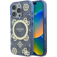 GUESS GUHMP16XH4PYEEB iPhone 16 Pro Max 6,9" blå/blå hardcase IML Peony på 4G-bakgrunn MagSafe