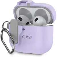 Tech-Protect Slim Hook-etui for AirPods 4 - Lilla