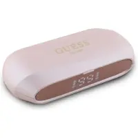 GUESS Elongated Metallic Printed Logo Trådløse hodetelefoner med ladeveske - Rosa