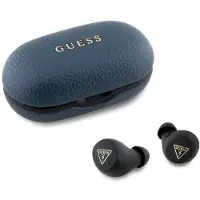 GUESS Bluetooth-hodetelefoner GUTWSPGTSPSPSB TWS + dokkingstasjon blå/blå Grained Classic Logo