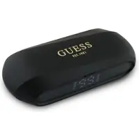 GUESS Elongated Metallic Printed Logo Trådløse hodetelefoner med ladeveske - svart