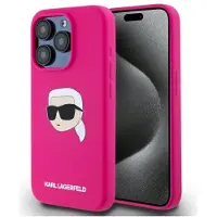Karl Lagerfeld KLHMP15XSKHPHPPLF iPhone 15 Pro Max 6.7" Fuchsia Hardcase Silikon Karl Head MagSafe