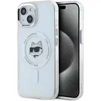 Karl Lagerfeld IML Choupette Head MagSafe iPhone 15 Plus-etui i metall - hvit