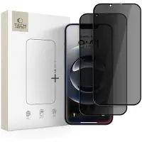 Tech-Protect Anti Spy Glass Pro+ 2-pakning for iPhone 16e / 14 / 13 Pro / 13 - svart