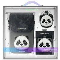 Nimmy Big Eyed Pet 2.0 Panda 3-i-1 telefonveske + lommebok + sporingsetui - svart