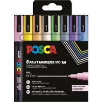 Posca marker sæt PC-3M 8 ass. Pastel farver
