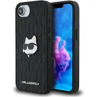Karl Lagerfeld Monogram Choupette hodestift iPhone 16e Etui - Svart