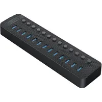 ORICO CT2U3-13AB 13x USB-A 3.0 Hub with Switches - Black USB-hub - USB 3.0 - 13 porter - Svart