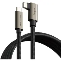 Ringke 3.2 gen. 2x2 USB-C, PD 3.1 240W 2m vinklet kabel - svart
