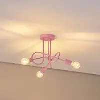 Helam Taklampe Oxford, lysrosa, Ø 44 cm, metall, 3 lyskilder
