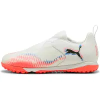 Puma FUTURE 8 MATCH TT Laceless Mid Football Boots Youth, Shoes, White/Black/Glowing Red, 34